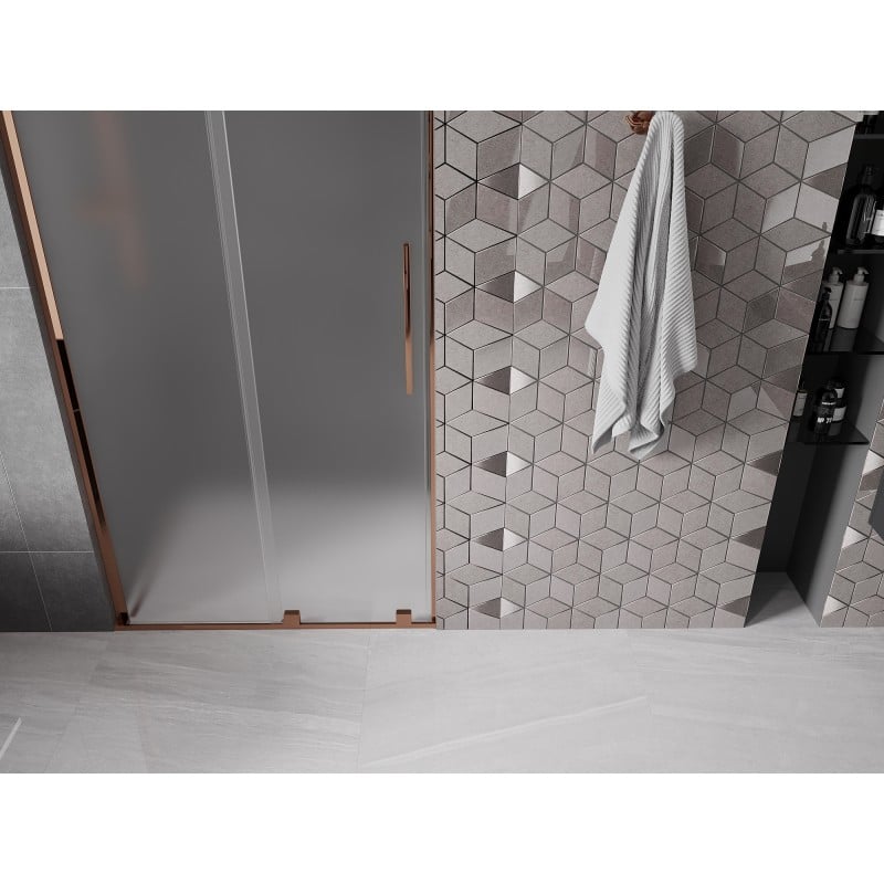 Mexen Velar L Schiebetür Duschwand 110 cm, matt, Roségold - 871-110-003-31-60