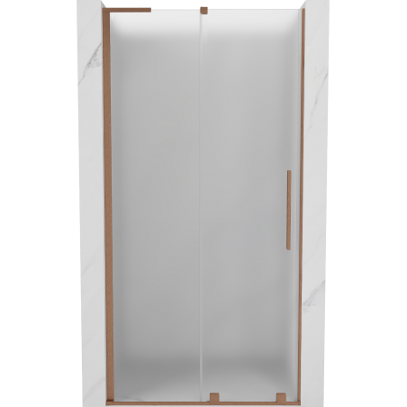 Mexen Velar L Duschschiebetür 110 cm, satiniert, gebürstetes Kupfer - 871-110-003-31-65
