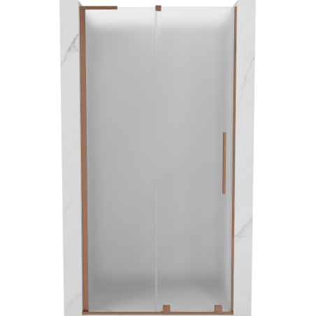 Mexen Velar L Schiebetür für Dusche 120 cm, Mattglas, gebürstetes Kupfer - 871-120-003-31-65
