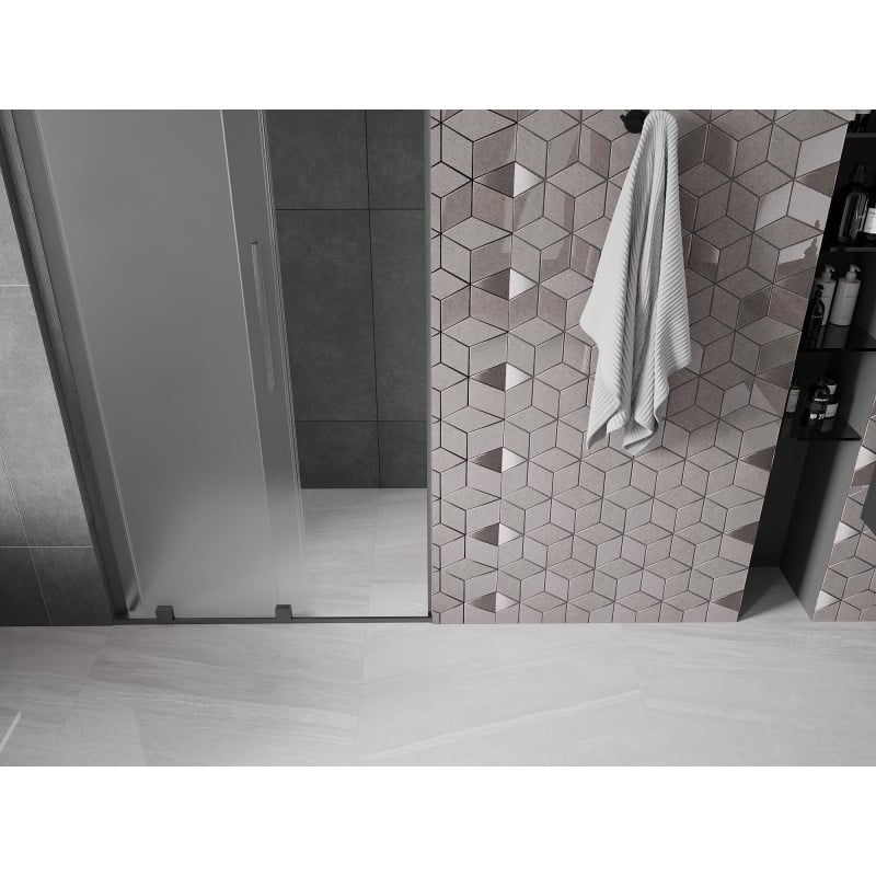 Mexen Velar L Schiebetür für Dusche 120 cm, Frost, gebürstetes Gun Gray - 871-120-003-31-66