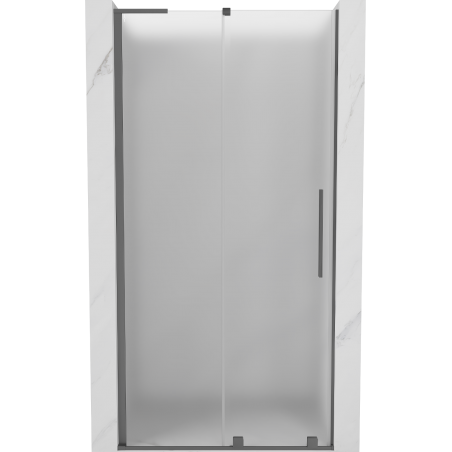 Mexen Velar L Schiebetür für Dusche 90 cm, Frostglas, Gun Metal - 871-090-003-31-95