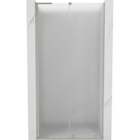 Mexen Velar L Schiebetür-Duschwand 90 cm, Frost, gebürstetes Nickel - 871-090-003-31-97