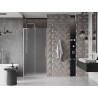 Mexen Velar L Duschschiebetür 100 cm, Milchglas, gebürsteter Nickel - 871-100-003-31-97