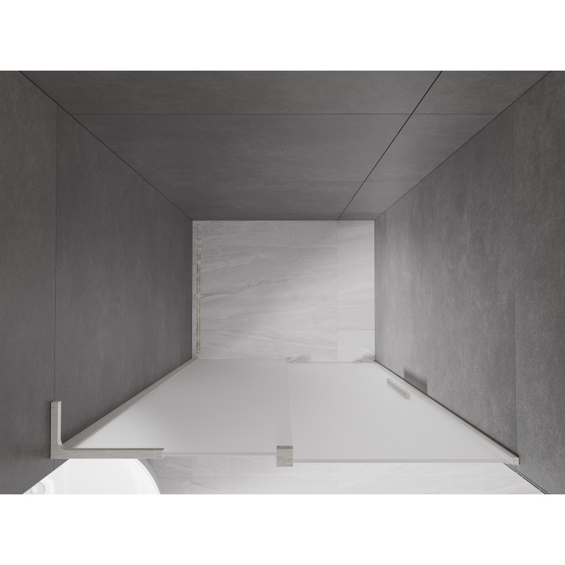 Mexen Velar L Duschschiebetür 100 cm, Milchglas, gebürsteter Nickel - 871-100-003-31-97