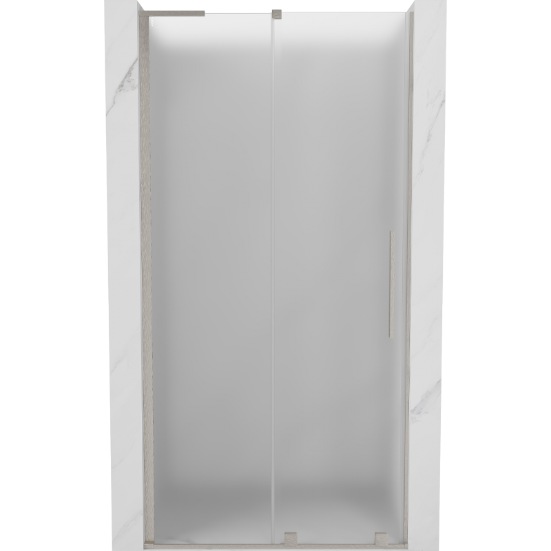 Mexen Velar L Duschschiebetür 110 cm, Frost, Gebürsteter Nickel - 871-110-003-31-97