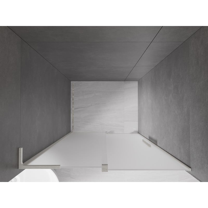 Mexen Velar L Duschschiebetür 110 cm, Frost, Gebürsteter Nickel - 871-110-003-31-97