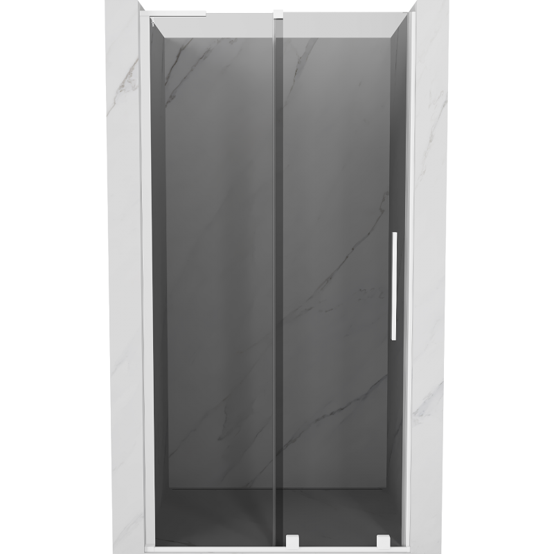 Mexen Velar L Schiebetür für Dusche 90 cm, Graphit, Weiß - 871-090-003-41-20