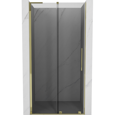 Mexen Velar L Schiebetür-Duschabtrennung 90 cm, graphit, gold - 871-090-003-41-50
