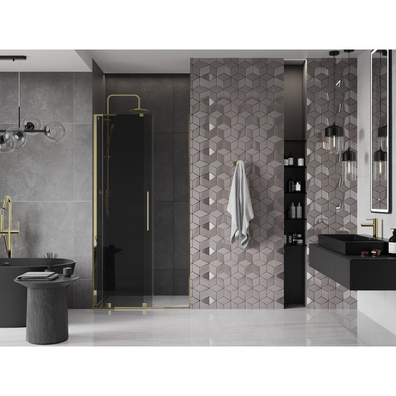 Mexen Velar L Schiebetür 100 cm, grafit, gold - 871-100-003-41-50