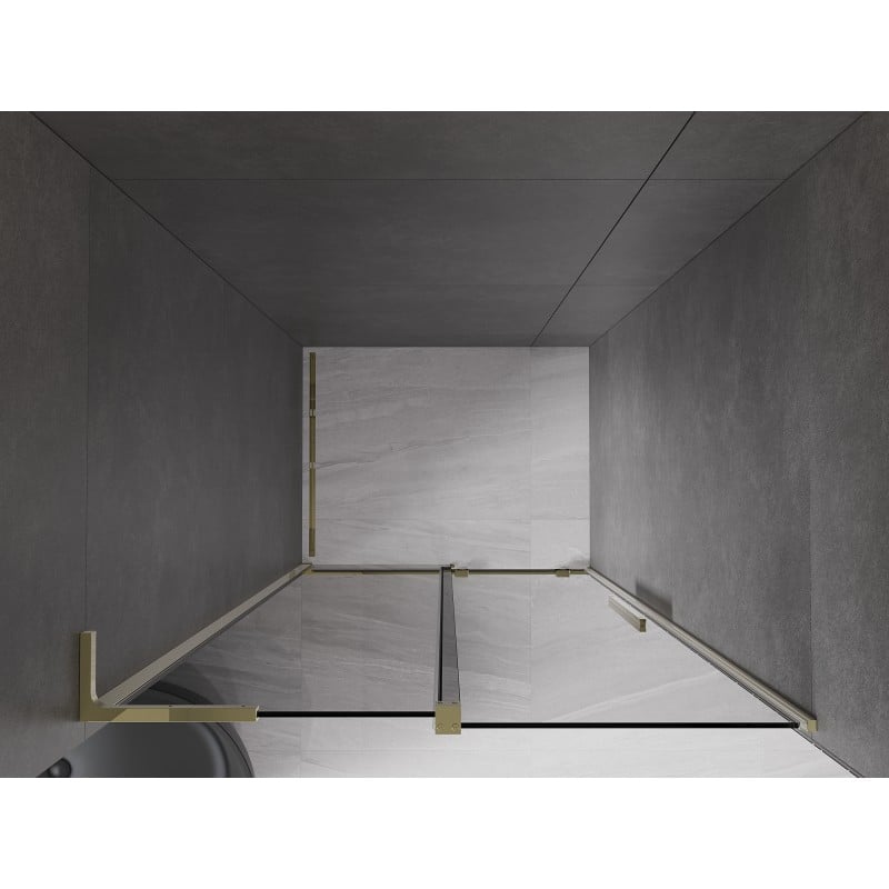 Mexen Velar L Duschabtrennung Schiebetür 120 cm, Grafit, Gold - 871-120-003-41-50