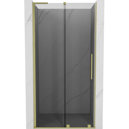 Mexen Velar L Schiebetür für Dusche 120 cm, Graphit, gebürstetes Gold - 871-120-003-41-55