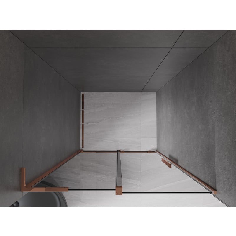 Mexen Velar L Schiebetür 90 cm Dusche, Grafit, Roségold - 871-090-003-41-60