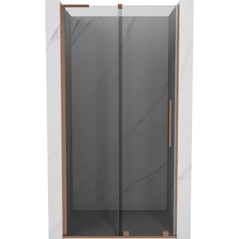 Mexen Velar L Duschschiebetür 90 cm, Graphit, gebürstetes Kupfer - 871-090-003-41-65