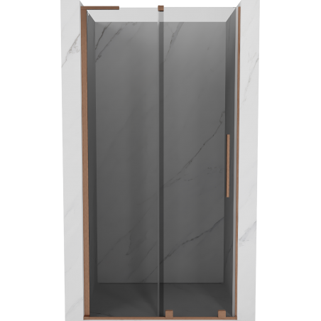 Mexen Velar L Duschschiebetür 90 cm, Graphit, gebürstetes Kupfer - 871-090-003-41-65