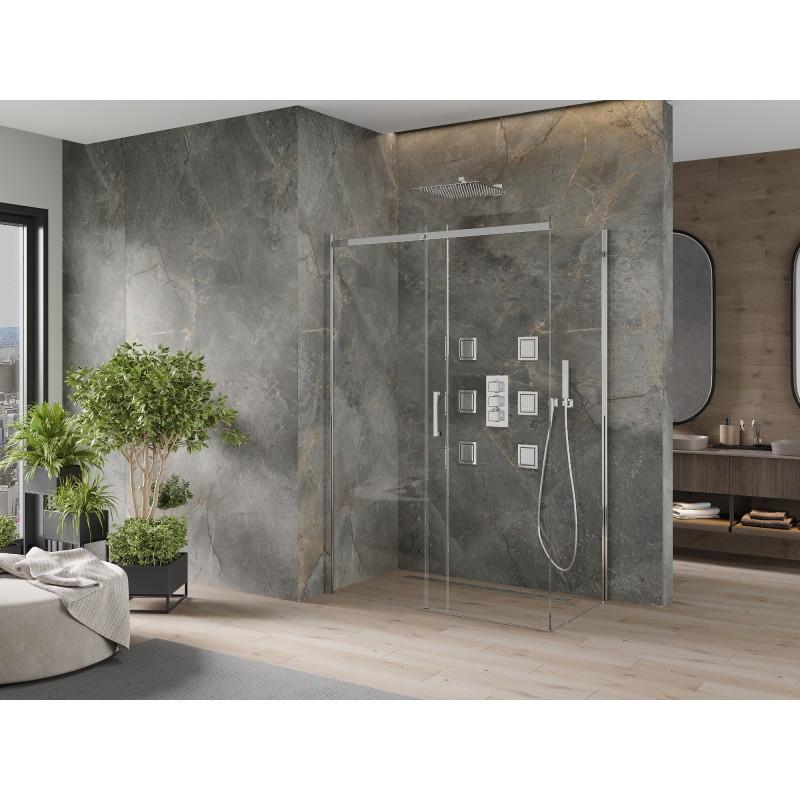 Mexen Omega Schiebetür-Duschkabine 140 x 80 cm, transparent, Chrom - 825-140-080-01-00