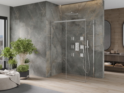 Mexen Omega Duschkabine schiebbar 140 x 80 cm, transparent, Chrom - 825-140-080-01-00