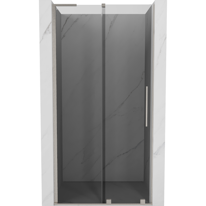 Mexen Velar L Schiebetür Dusche 120 cm, Graphit, Gebürsteter Nickel - 871-120-003-41-97