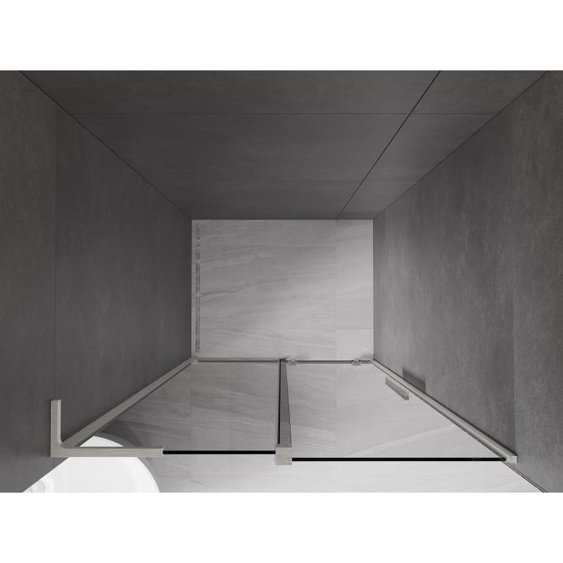 Mexen Velar L Schiebetür Duschkabine 110 cm, Graphit, gebürsteter Nickel - 871-110-003-41-97