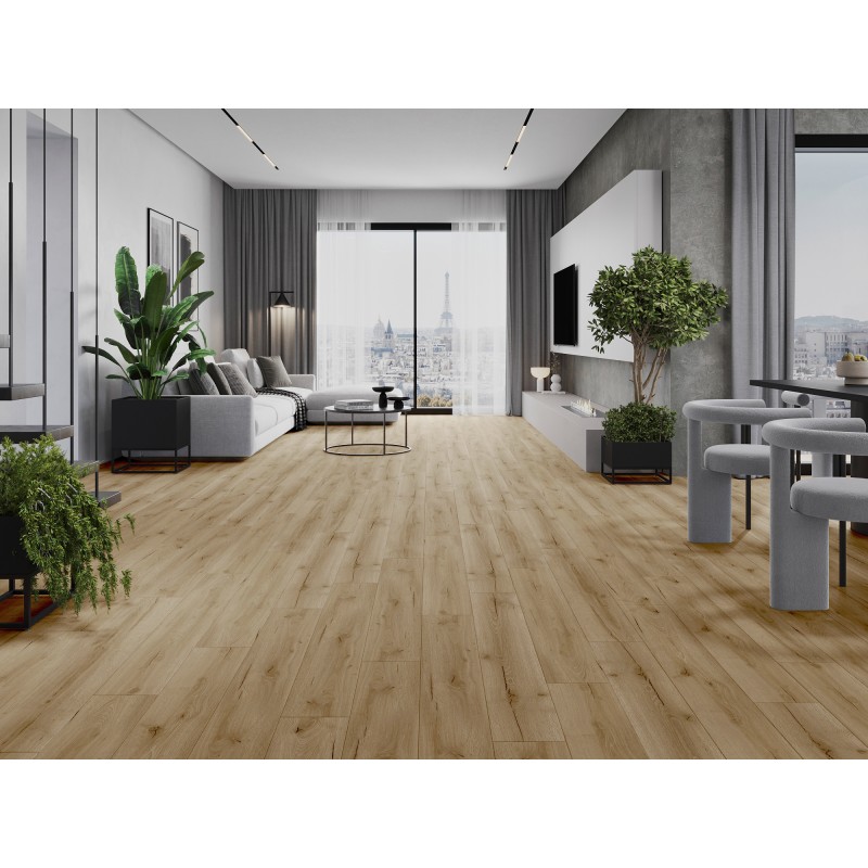 Mexen Buffalo Probe von SPC-Vinylpaneelen 6,5 mm, IXPE-Unterlage 1,5 mm, 4 V-Fuge, Eiche - F1007-S