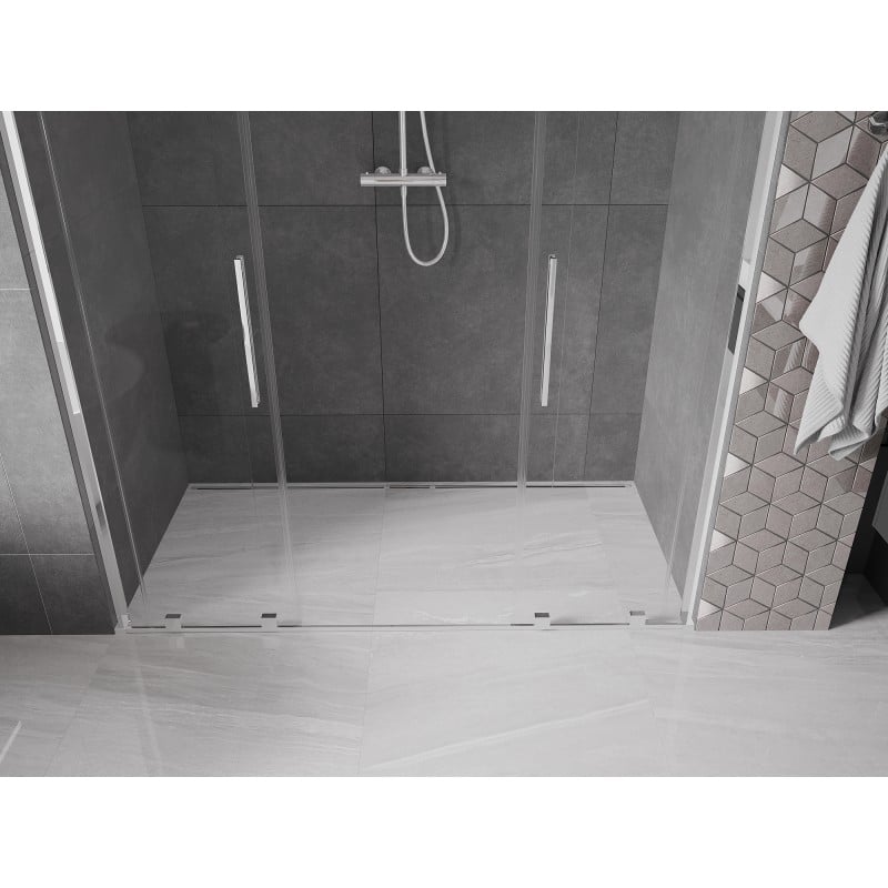 Mexen Velar L Duo Schiebetüren Duschwand 180 cm, transparent, Chrom - 871-180-003-02-01