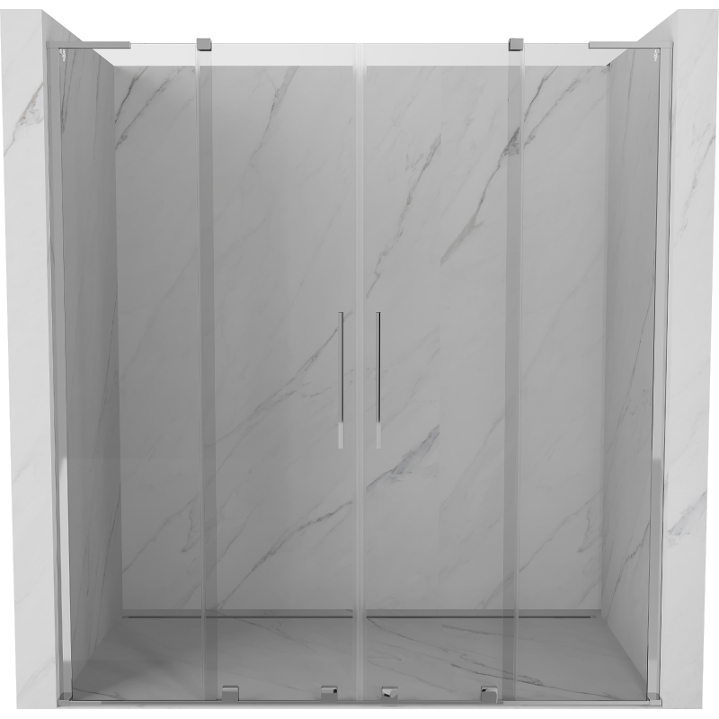 Mexen Velar L Duo Schiebetür Duschkabine 200 cm, transparent, Chrom - 871-200-003-02-01