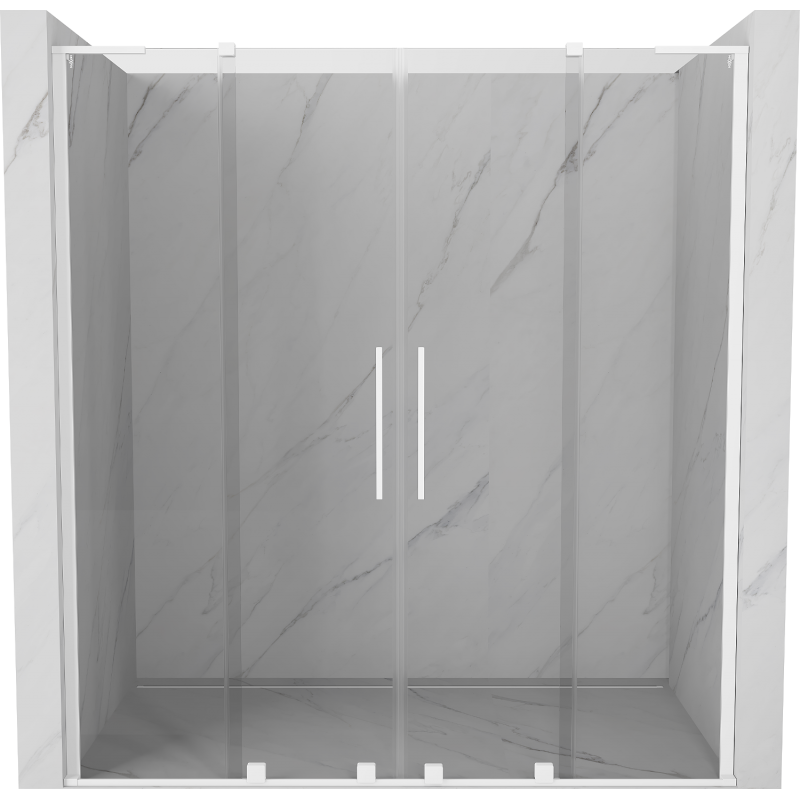 Mexen Velar L Duo Dusch-Schiebetür 180 cm, transparent, weiß - 871-180-003-02-20