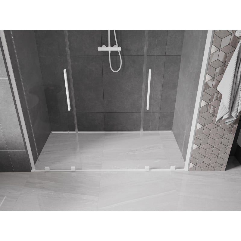 Mexen Velar L Duo Dusch-Schiebetür 180 cm, transparent, weiß - 871-180-003-02-20