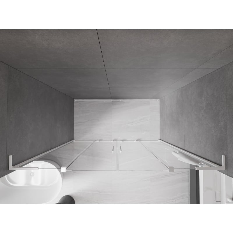 Mexen Velar L Duo Dusch-Schiebetür 180 cm, transparent, weiß - 871-180-003-02-20