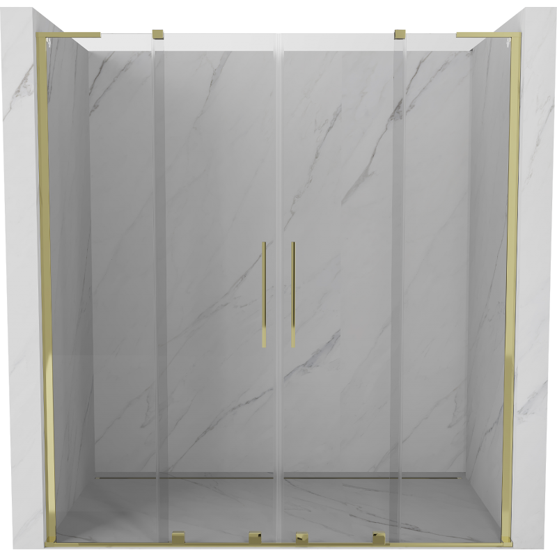 Mexen Velar L Duo Schiebetür-Duschabtrennung 180 cm, transparent, gold - 871-180-003-02-50