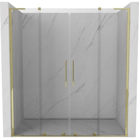 Mexen Velar L Duo Schiebetür-Duschabtrennung 180 cm, transparent, gold - 871-180-003-02-50