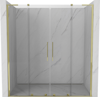 Mexen Velar L Duo Schiebetür-Duschabtrennung 180 cm, transparent, gold - 871-180-003-02-50