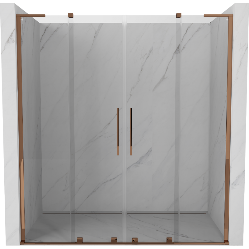 Mexen Velar L Duo Schiebetür 170 cm, transparent, Roségold - 871-170-003-02-60