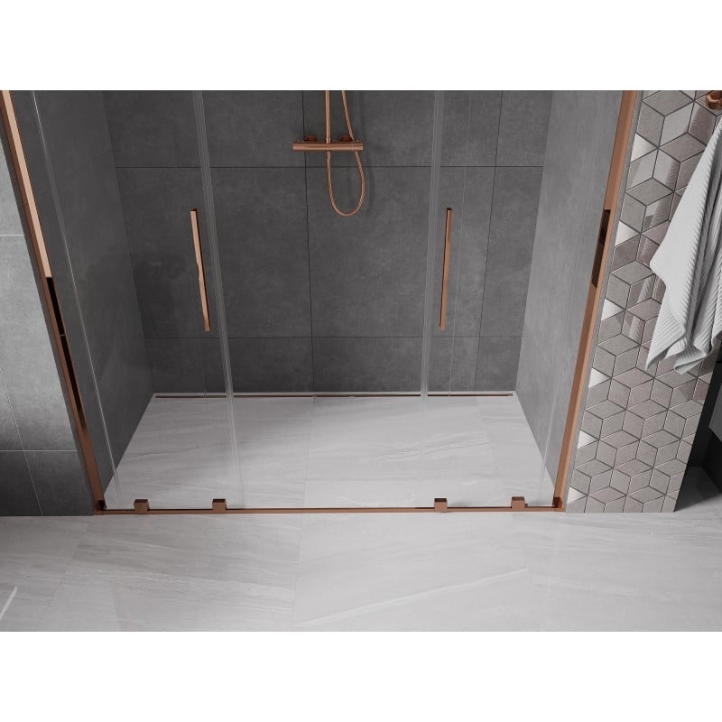 Mexen Velar L Duo Schiebetür 170 cm, transparent, Roségold - 871-170-003-02-60