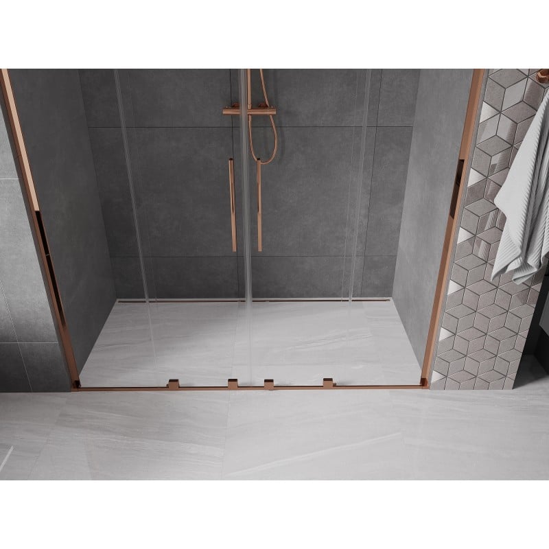 Mexen Velar L Duo Schiebetüren 180 cm, transparent, Roségold - 871-180-003-02-60