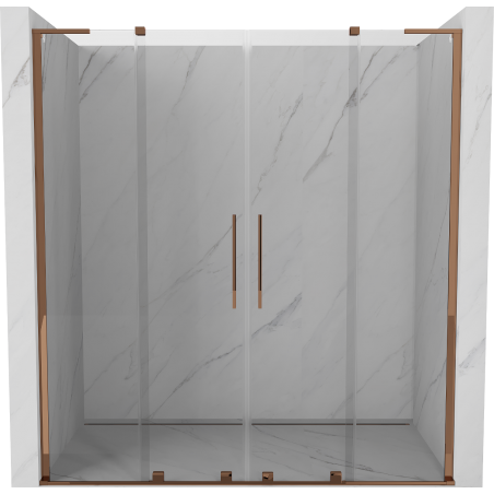 Mexen Velar L Duo Duschschiebetür 200 cm, transparent, Roségold - 871-200-003-02-60