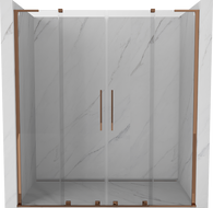 Mexen Velar L Duo Duschschiebetür 200 cm, transparent, Roségold - 871-200-003-02-60