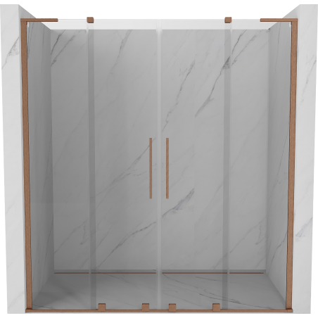 Mexen Velar L Duo Schiebetür Dusche 170 cm, transparent, gebürstetes Kupfer - 871-170-003-02-65