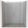 Mexen Velar L Duo Schiebetür 180 cm, transparent, gebürstetes Kupfer - 871-180-003-02-65