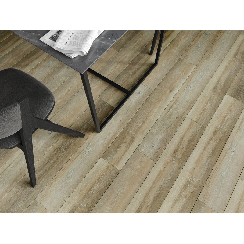 Mexen West Orange Muster von Vinylpaneelen SPC 6,5 mm, Unterlage IXPE 1,5 mm, 4 V-Fuge, Eiche - F1009-S