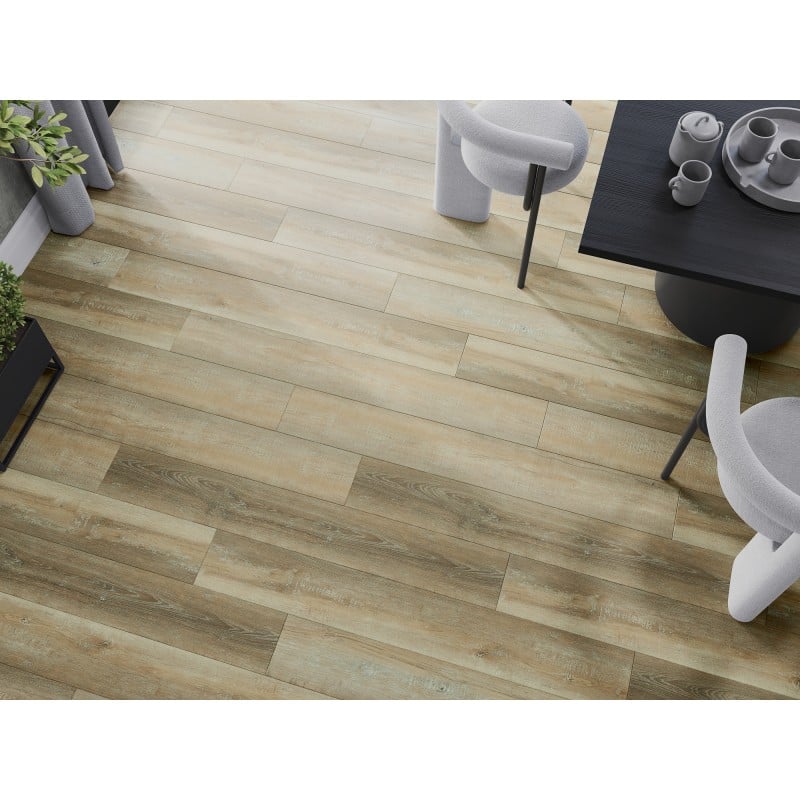 Mexen West Orange Muster von Vinylpaneelen SPC 6,5 mm, Unterlage IXPE 1,5 mm, 4 V-Fuge, Eiche - F1009-S