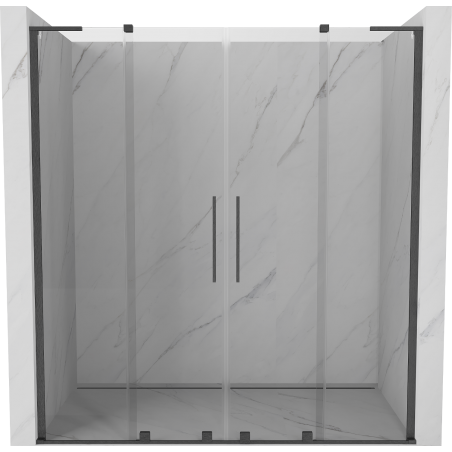 Mexen Velar L Duo Schiebetür-Duschwand 170 cm, transparent, gebürstetes Gun Gray - 871-170-003-02-66