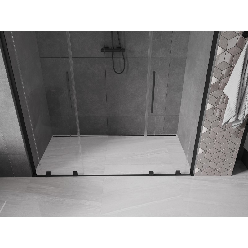 Mexen Velar L Duo Duschschiebetüren 200 cm, transparent, schwarz - 871-200-003-02-70