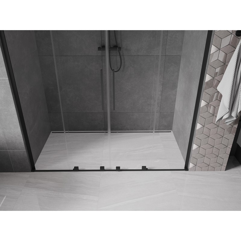Mexen Velar L Duo Duschschiebetüren 200 cm, transparent, schwarz - 871-200-003-02-70