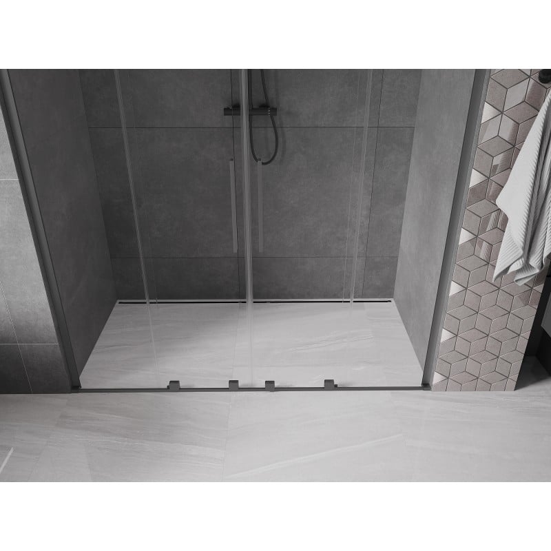 Mexen Velar L Duo Schiebetür 170 cm, transparent, gun metal - 871-170-003-02-95