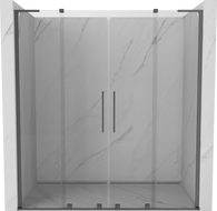 Mexen Velar L Duo Schiebetür-Duschkabine 180 cm, transparent, gun metal - 871-180-003-02-95