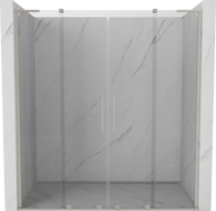 Mexen Velar L Duo Schiebetür Duschwand 200 cm, transparent, gebürstetes Nickel - 871-200-003-02-97
