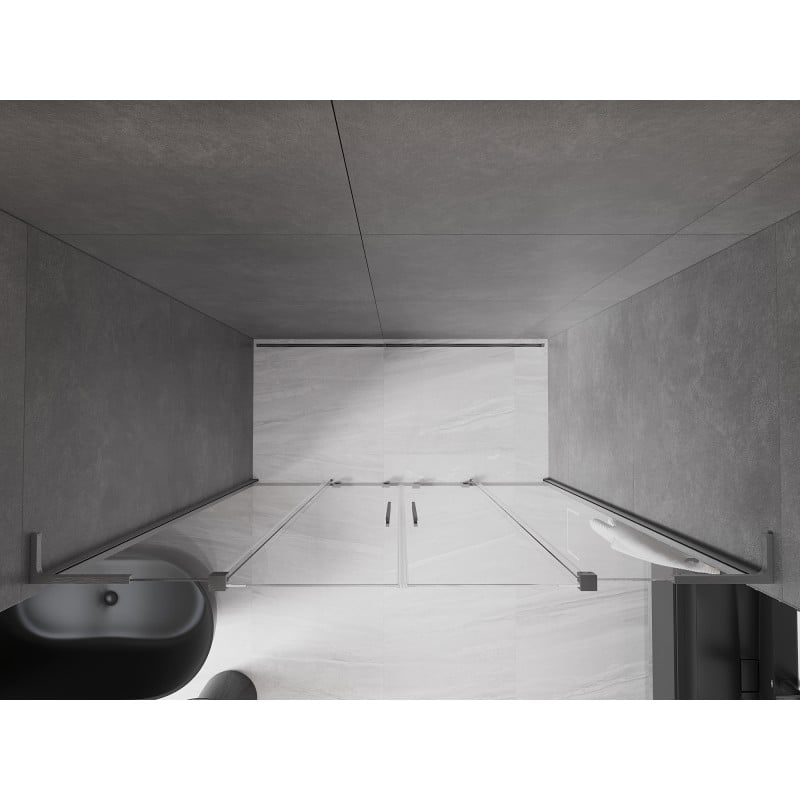 Mexen Velar L Duo Schiebetür-Duschwand 170 cm, transparent, gebürstetes Gun Gray - 871-170-003-02-66