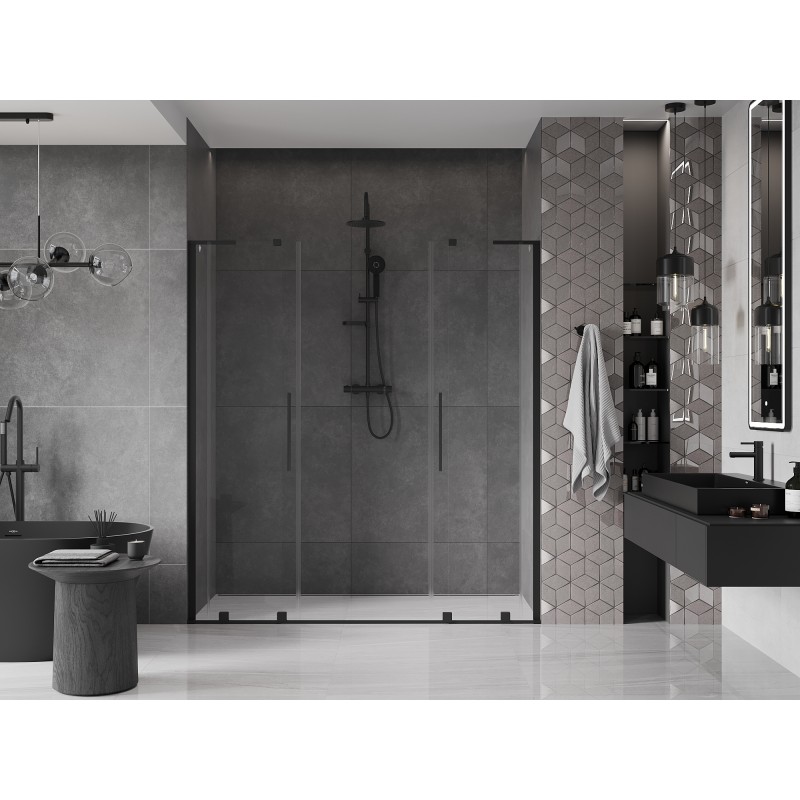Mexen Velar L Duo Duschschiebetüren 180 cm, transparent, schwarz - 871-180-003-02-70