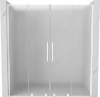 Mexen Velar L Duo Schiebetür-Duschwand 170 cm, satiniert, weiß - 871-170-003-32-20
