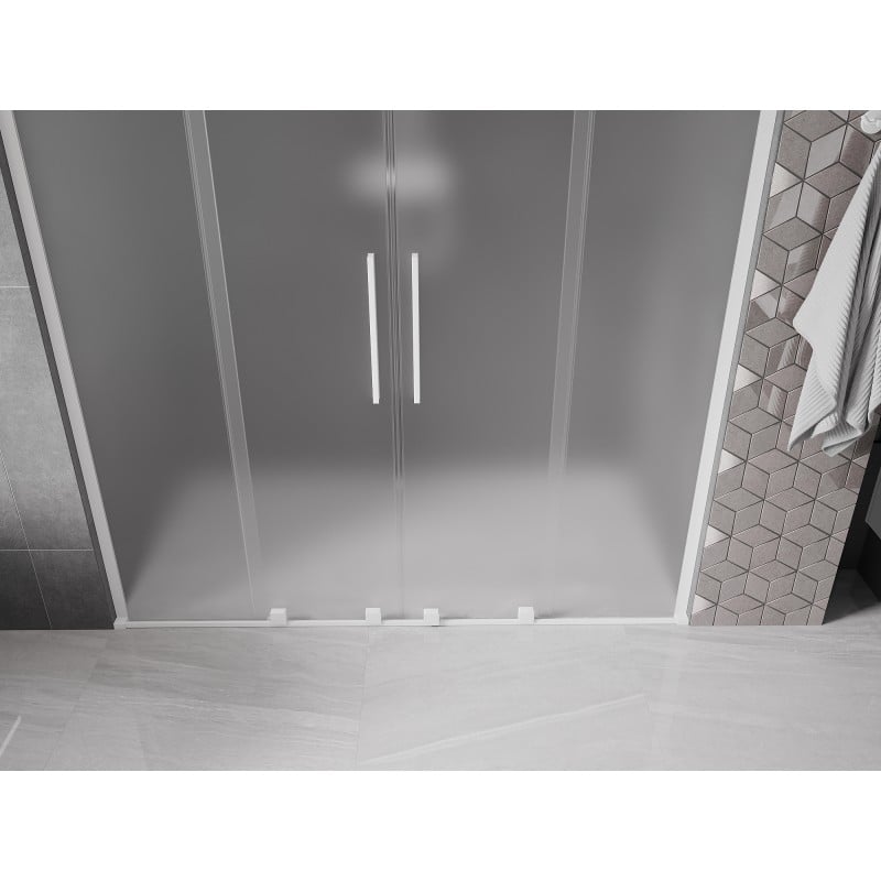 Mexen Velar L Duo Schiebetür-Duschwand 170 cm, satiniert, weiß - 871-170-003-32-20